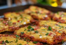 Überbackene Partyschnitzel aus dem Ofen