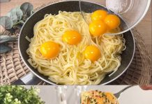 Einfach 4 Eier zu 400g Nudeln geben und Sie werden begeistert sein