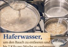 Haferwasser, um den Bauch zu entleeren und bis 2 Kilo pro Woche zu verbrennen
