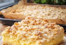 Blitz 15 Minuten Vanillepudding Streuselkuchen vom Blech