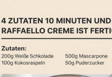 Nur 4 Zutaten und die Raffallo Creme ist fertig!