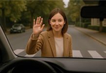 Menschen, die Fahrern mit einer Handbewegung danken: eine Geste, die laut Psychologie viel über ihre Persönlichkeit aussagt