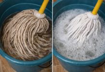 Sehr schmutziger Mopp – nicht wieder kaufen: Ein Tropfen dieser Zutat und er ist wieder wie neu