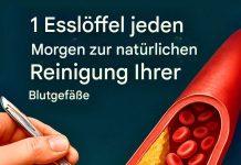 1 Esslöffel jeden Morgen zur natürlichen Reinigung Ihrer Blutgefäße