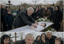 Ein 75-jähriger Mann beugte sich bei der Beerdigung seiner Enkelin über den Sarg, um ihr Kleid zu richten. Und in dem Moment, als ich es berührte, erstarrte ich…