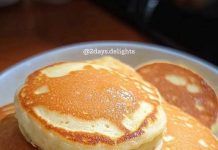 Die backe ich jede Woche, Pfannkuchen mit 250 ml Naturjoghurt!