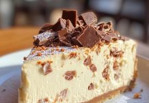 Kinder Bueno Käsekuchen mit Keksboden