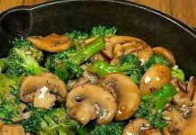 Gesund schnell und megealecker, Broccoli Champignons Pfanne