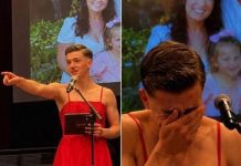 Mein Sohn ging bei seiner Abschlussfeier in einem leuchtend roten Kleid über die Bühne, während das Publikum kicherte – was er dann für mich tat, verschlug mir die Sprache