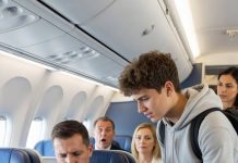 Das Baby eines Milliardärs weinte während des gesamten Fluges in der First Class, bis ein Teenager aus der Economy Class nach vorne trat und etwas tat, was kein Arzt, kein Kindermädchen und kein Experte geschafft hatte. Der mächtige Geschäftsmann hielt den Jungen für einen Fremden mit einem Rucksack – bis diese kleine Geste eine Geschichte über Güte und ein verborgenes Geheimnis enthüllte, die das Leben beider für immer verändern sollte.