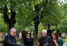 Mein Vater warf das Sparbuch meiner Großmutter in ihr Grab und nannte es wertlos. Gleich am nächsten Tag betrat ich die Bank – und der Bankangestellte wurde kreidebleich, bevor er die Polizei rief.