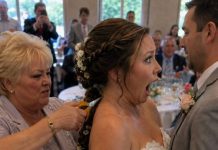 Meine Schwiegermutter trat mir am Tag meiner Hochzeit von hinten entgegen und schnitt mir die Haare ab, mit der Behauptung, es sei eine „Familientradition“. Doch mein Mann tat etwas, das sie ihre Tat schon sehr bald bereuen ließ. 😰😨