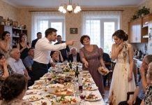 Nur wenige Stunden nach unserer Hochzeit warf mein Ehemann mir vor seiner gesamten Familie ein schmutziges Küchentuch ins Gesicht und befahl mir, mich hinzuknien und die Soße aufzuwischen, die seine Mutter absichtlich verschüttet hatte. Er war überzeugt, dass ich ihn jetzt, da ich seine Ehefrau geworden war, niemals verlassen würde und schnell lernen würde, mich an die „Regeln“ seiner Familie zu halten. Doch er hatte keine Ahnung, was ich nur wenige Minuten später tun würde …